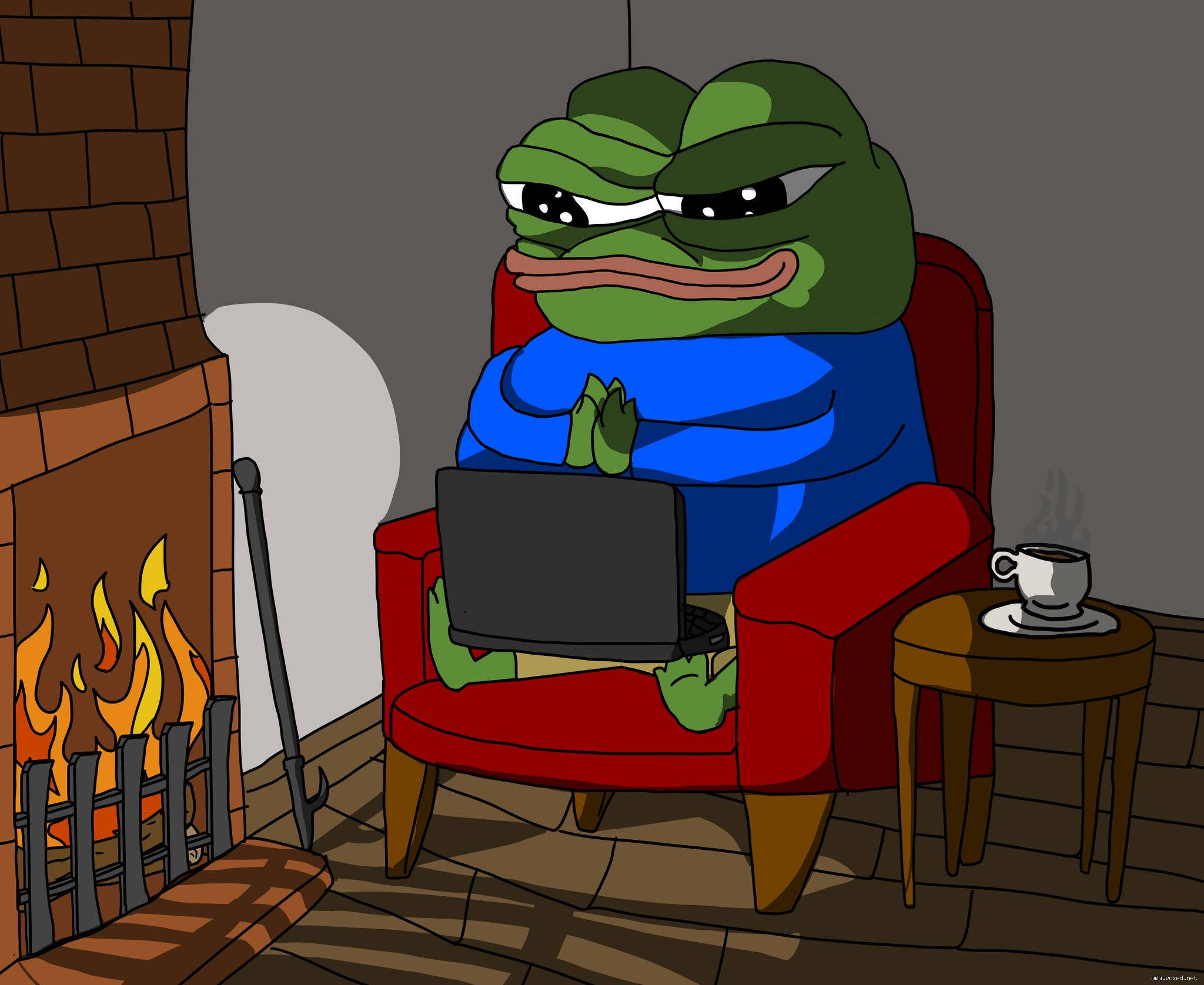 Comfy Fireplace Pepe